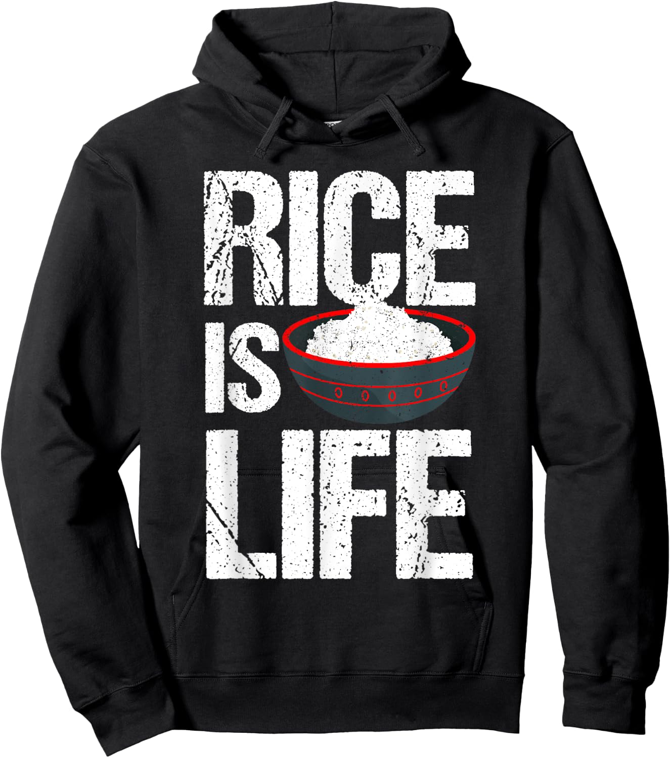 Cool Rice Is Life Art Men Women Asian Filipino Japanese Food Hoodie - Hoodie | Black