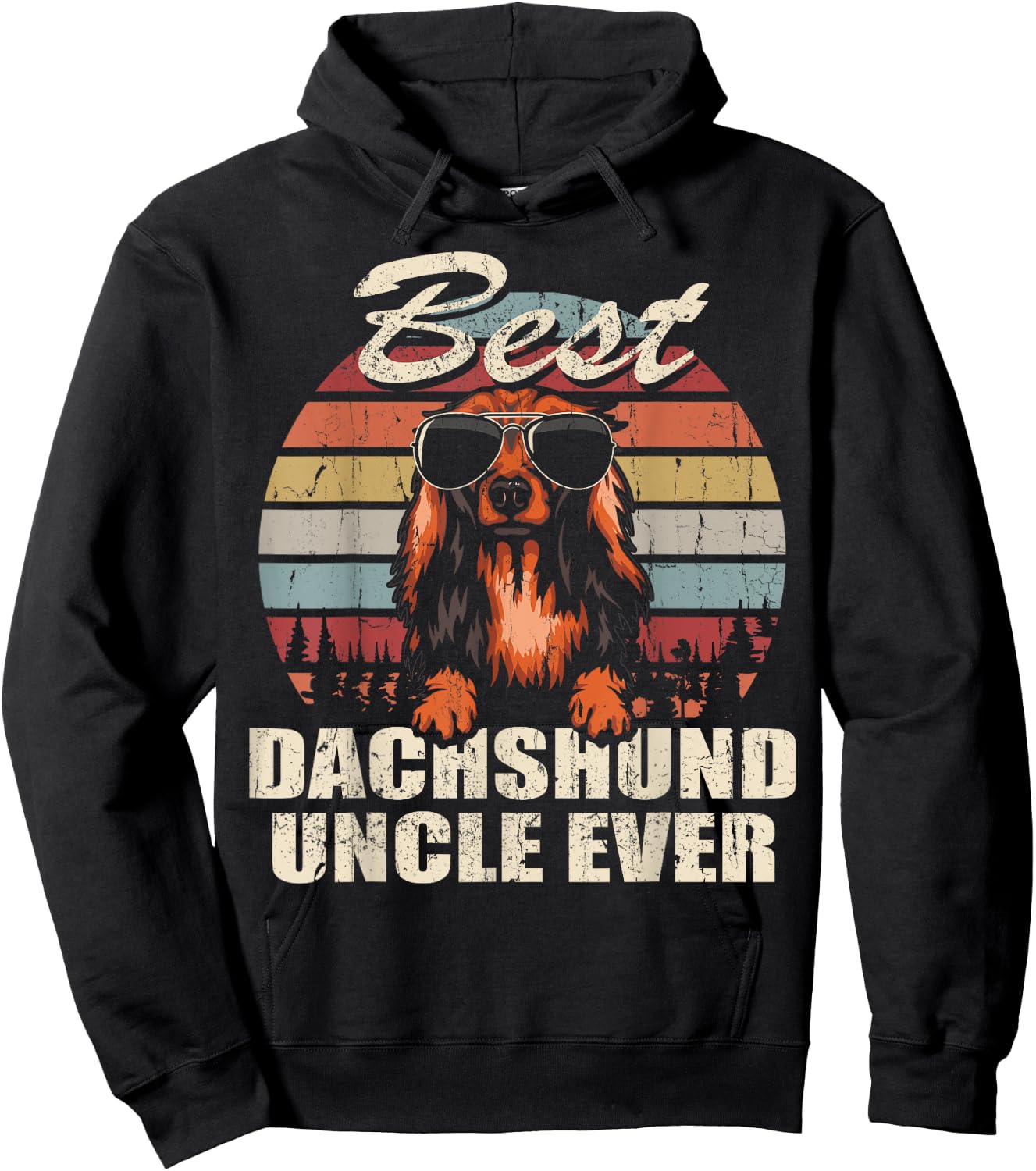Best Dachshund Uncle Ever Funny Gift Father's Day For Hoodie - Hoodie | Black