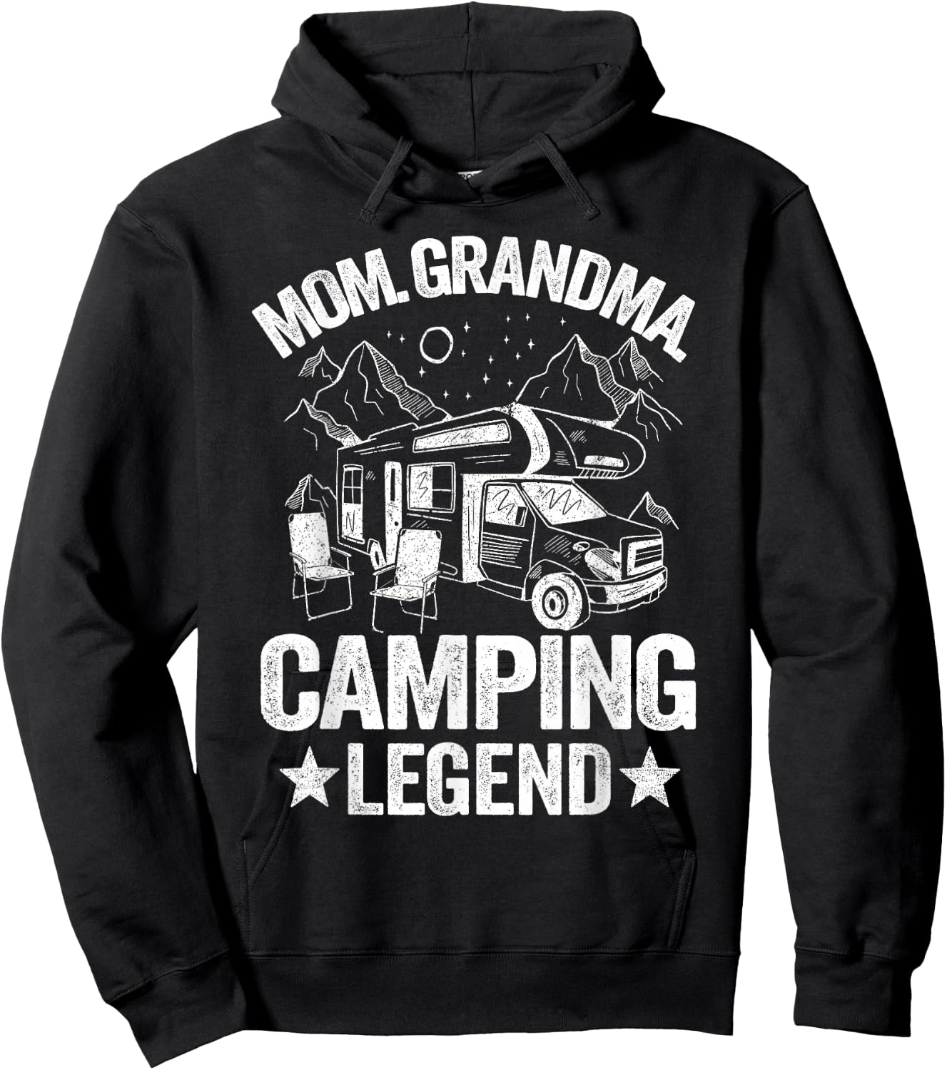 Mom Grandma Camping Legend RV Camper Outdoor Women Camping Hoodie - Hoodie | Black