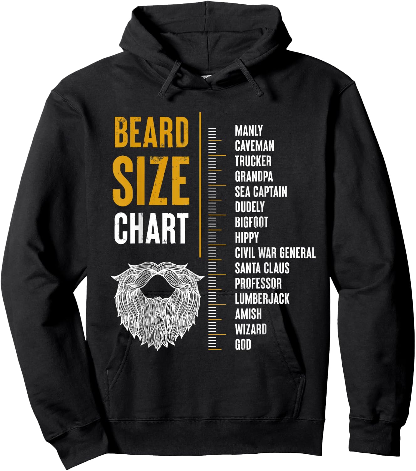 Beard Length Measurement Hoodie - Hoodie | Black