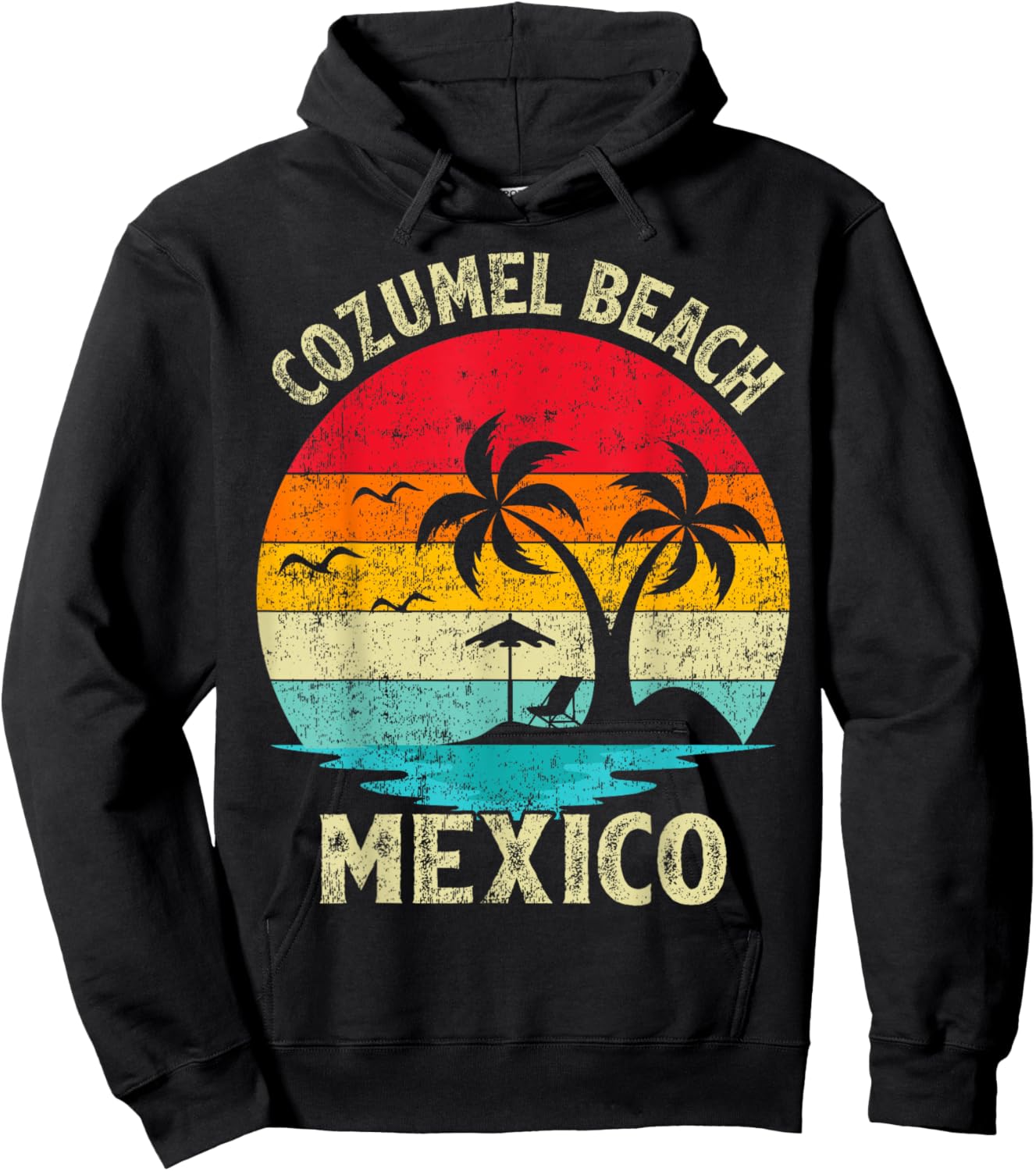 Family Vacation Vintage Retro Mexico Cozumel Beach Hoodie - Hoodie | Black