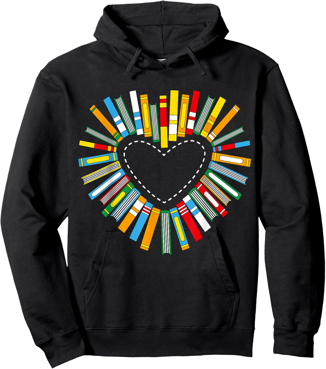 Book Heart Books Love Reading Reading Rat Librarian Hoodie - Hoodie | Black