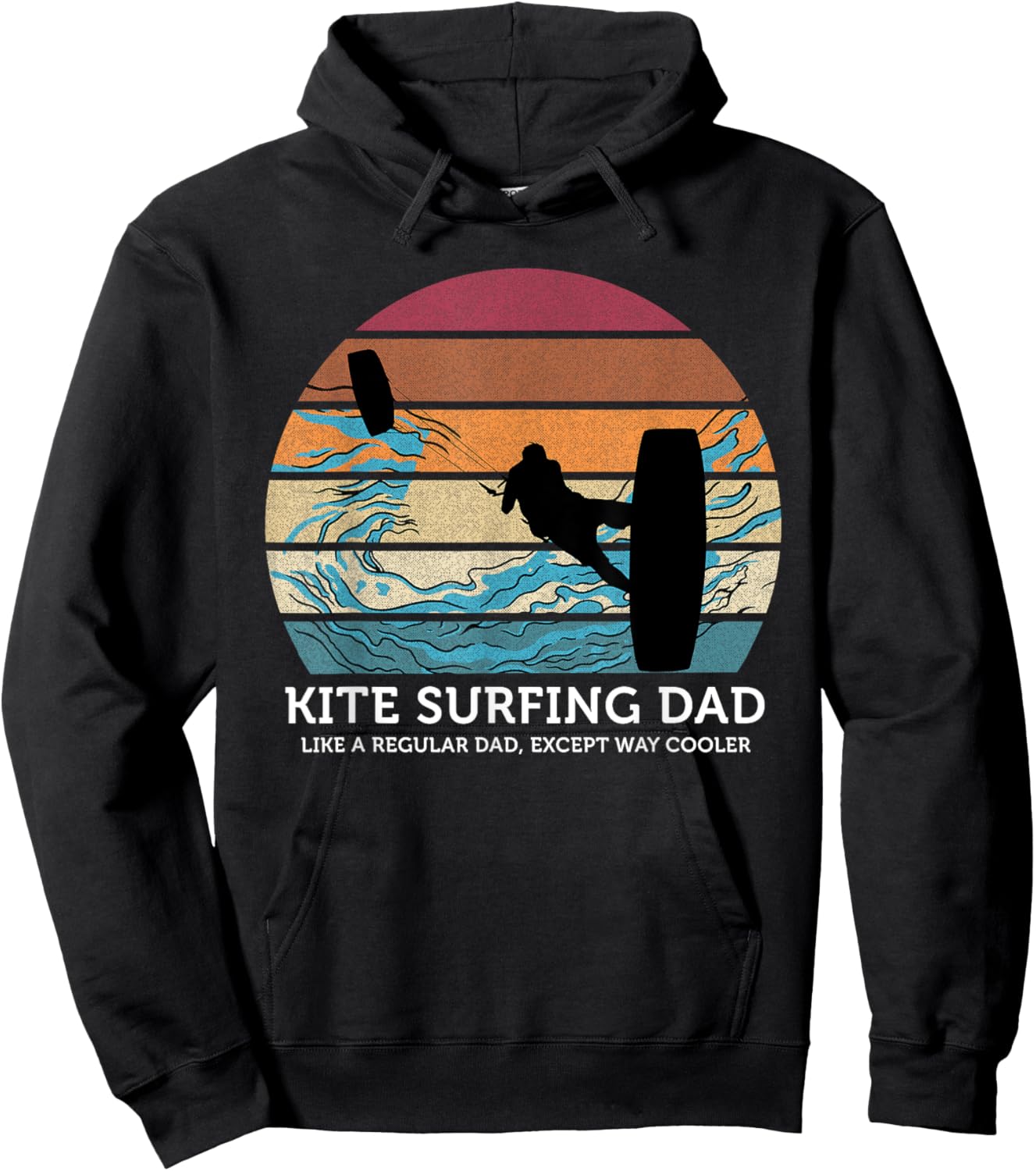 Kite Surfing Dad Vintage Sunset Beach Kite Surfing Lover Women Hoodie - Hoodie | Black