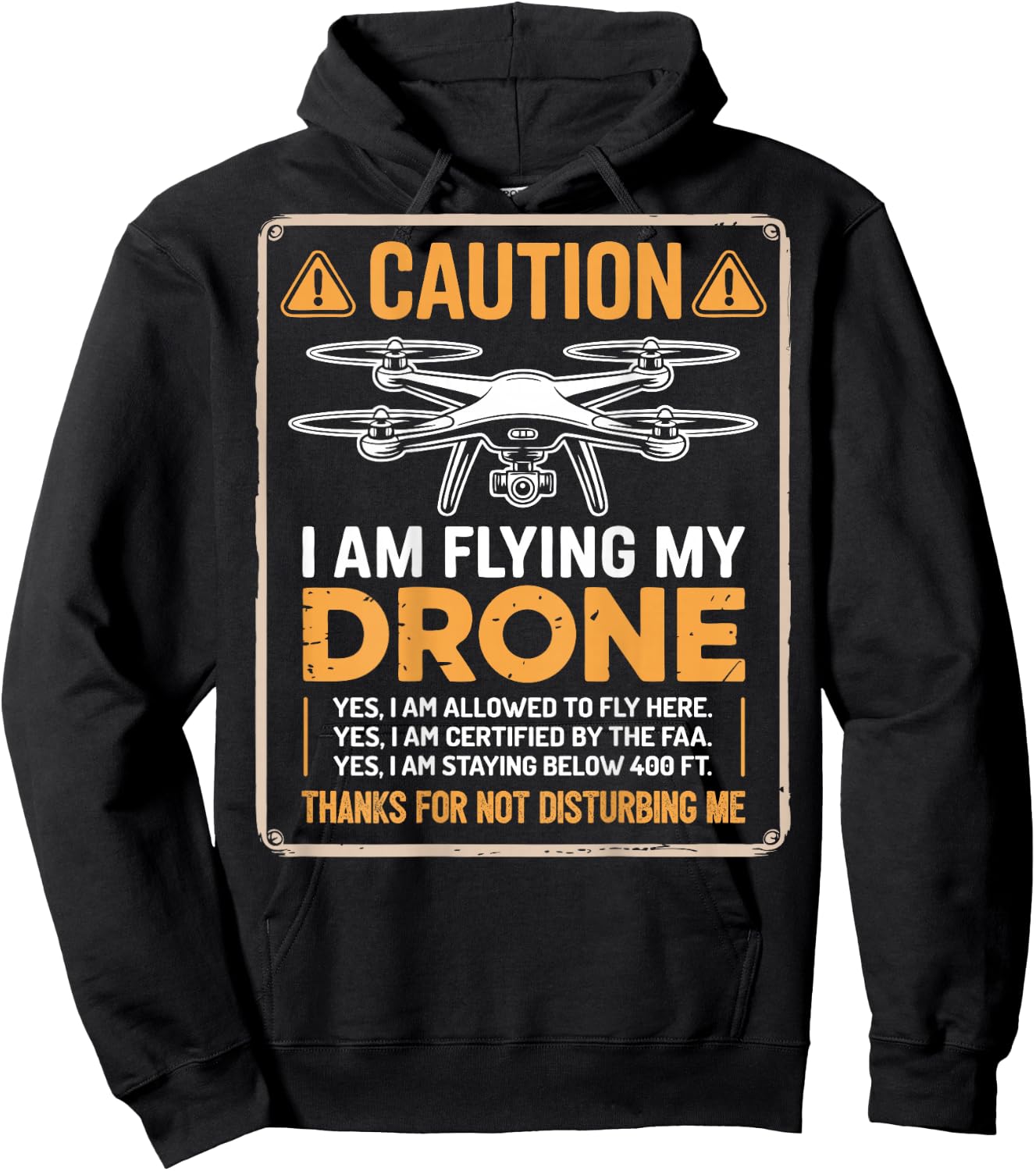 FPV Drone Racer Pilot Do Not Disturb (On Back) Hoodie - Hoodie | Black