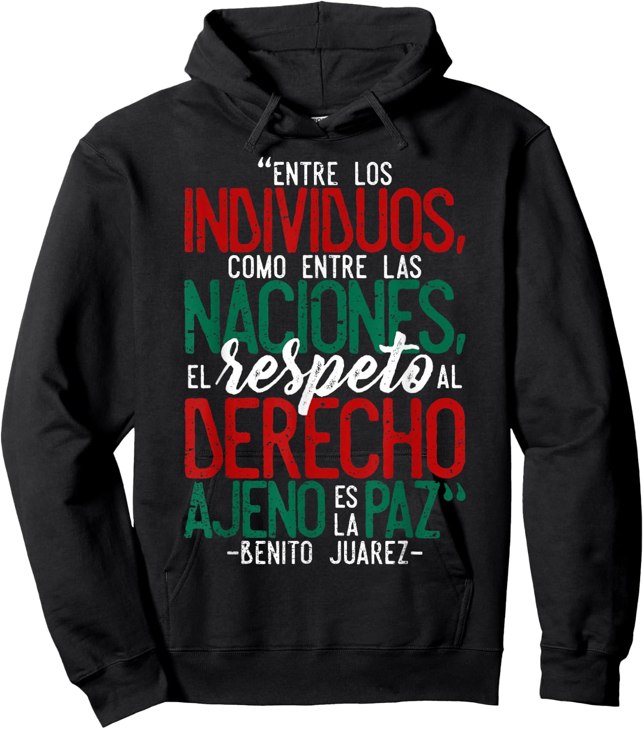 Benito Juarez Mexican Flag Mexico Pride Hoodie - Hoodie | Black