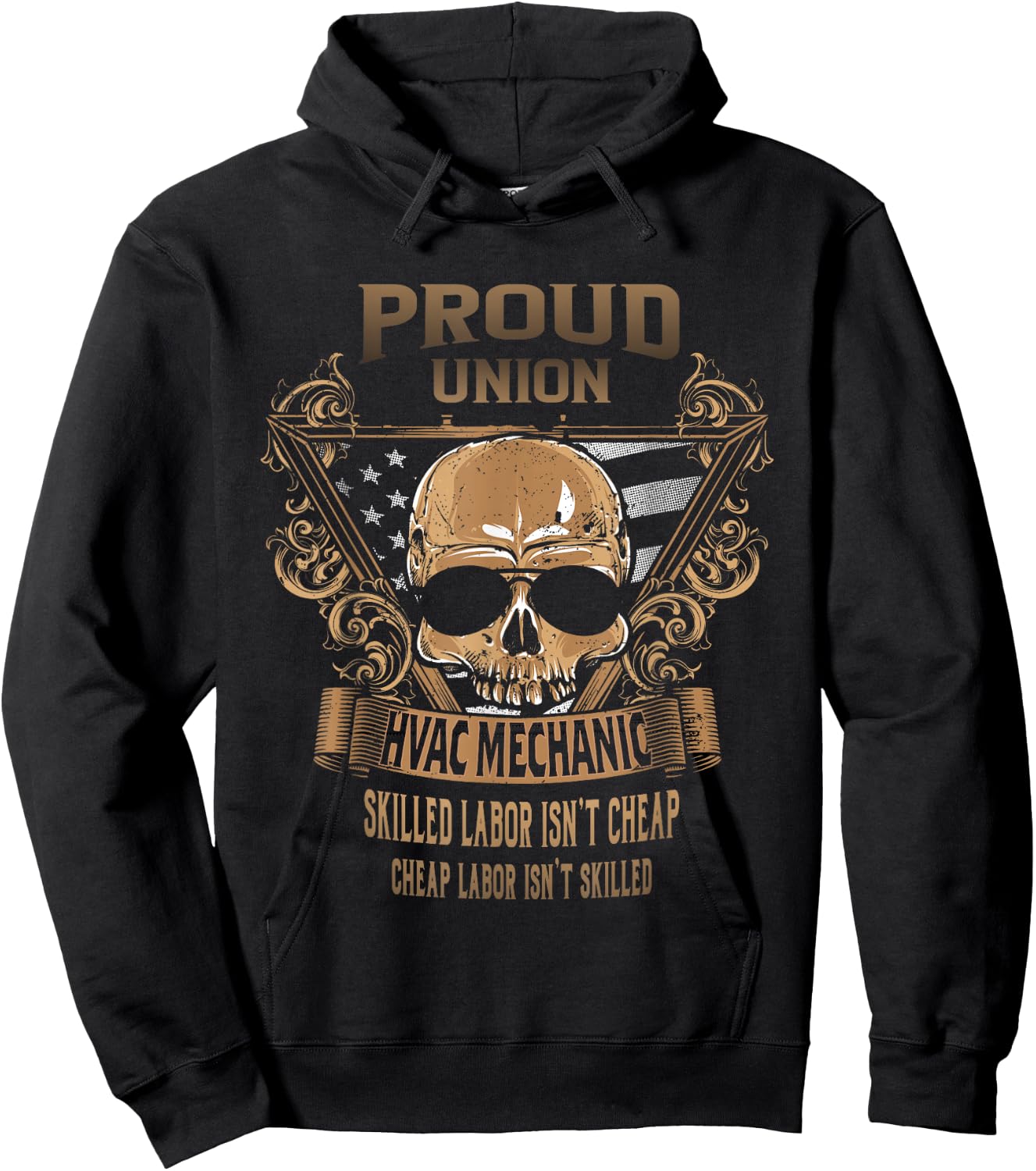 Union HVAC Mechanic - Proud Union Worker Hoodie - Hoodie | Black