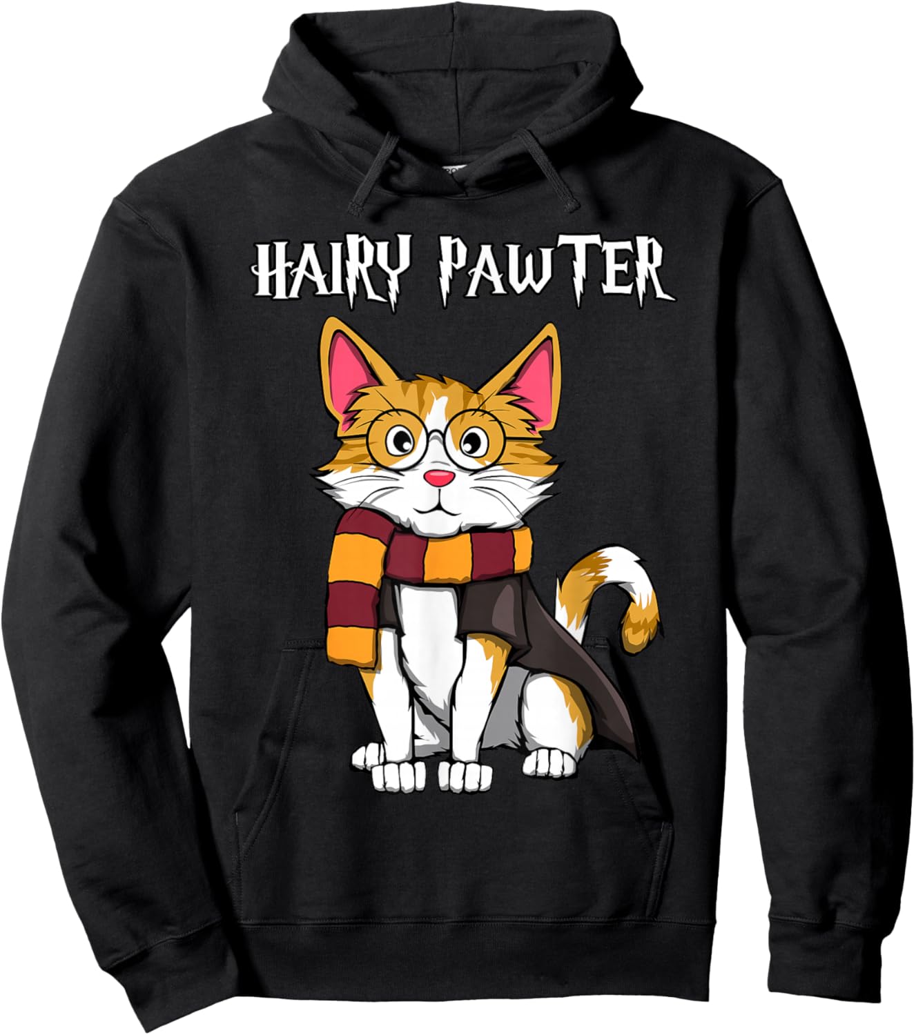 Magic Cat with Glasses, Funny Pawter Funny Hoodie - Hoodie | Black