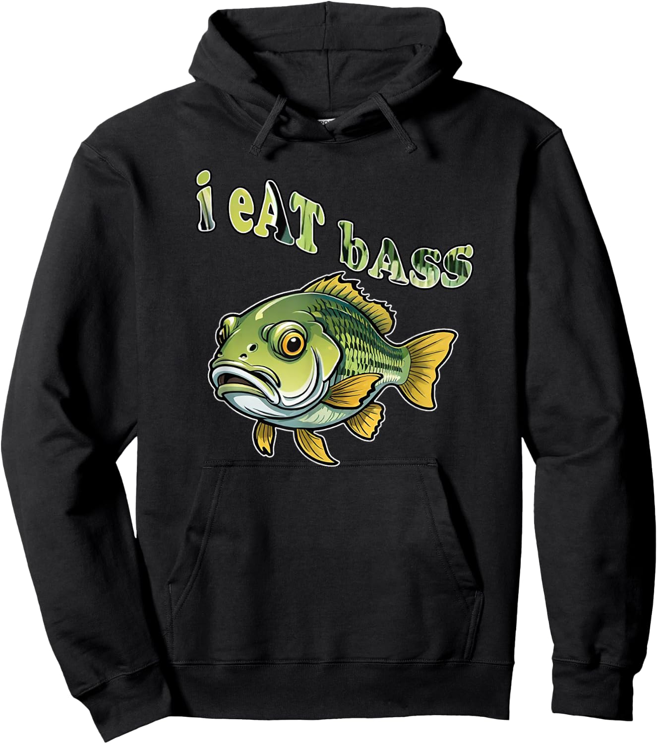I Eat Bass, Funny Fish Bass, By Yoraytees Hoodie - Hoodie | Black