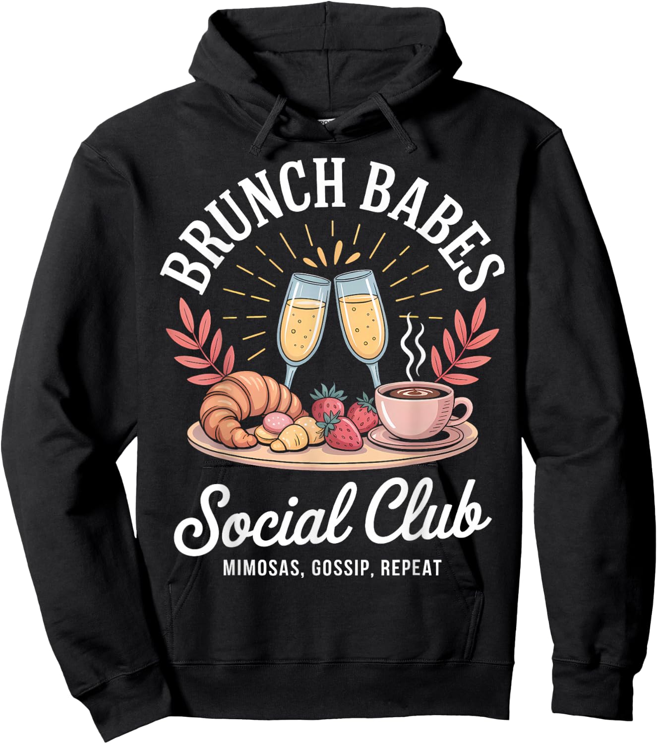 Brunch Babes Social Club Cute Besties Weekend Hoodie - Hoodie | Black