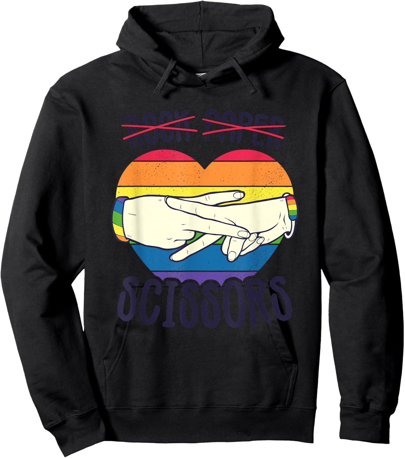 Funny Lesbian Pride Flag Rock Paper Scissors Lesbian Pride Hoodie - Hoodie | Black