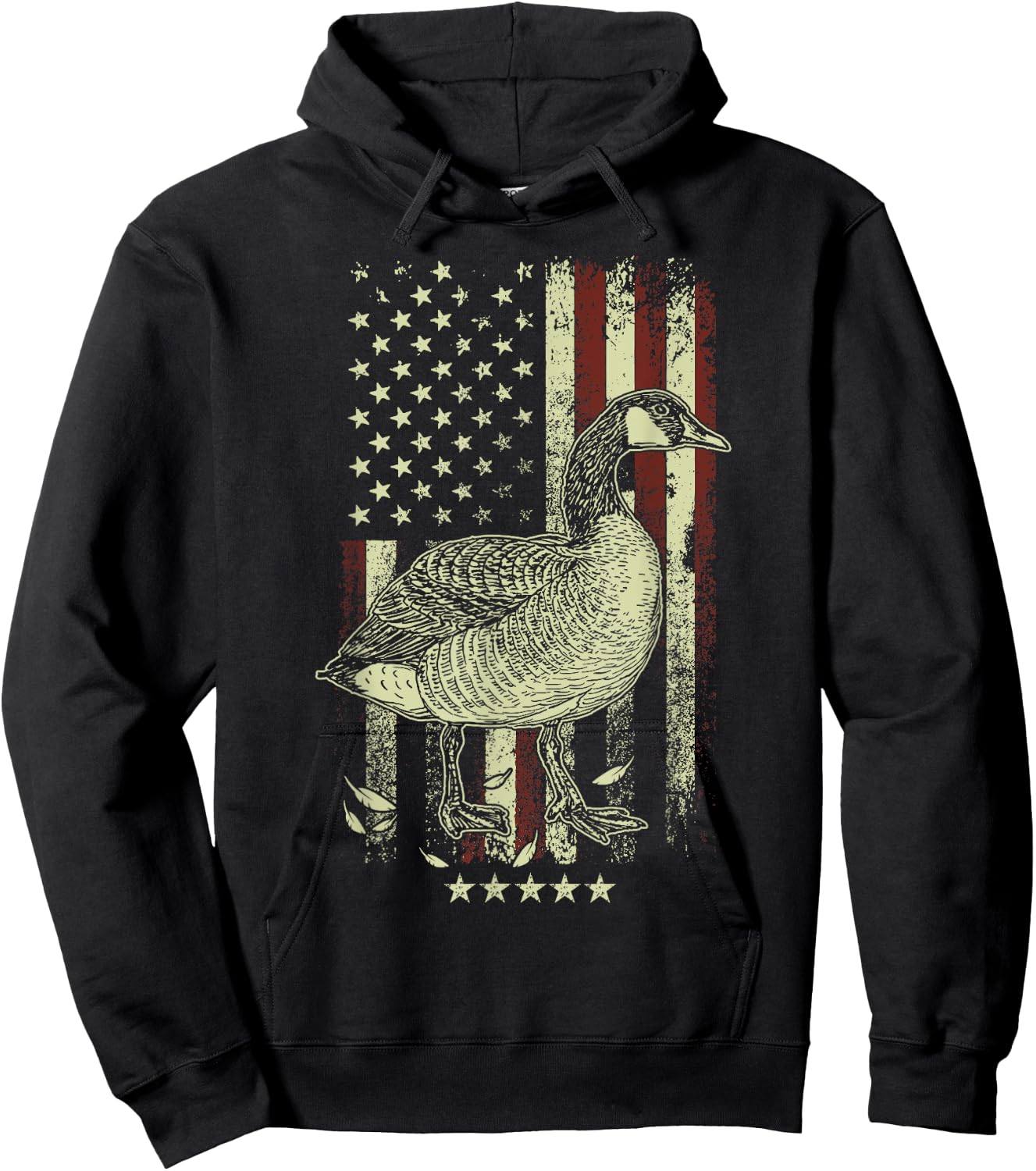 USA American Flag Hunters - Hunting Goose Bird Women Men Hoodie - Hoodie | Black