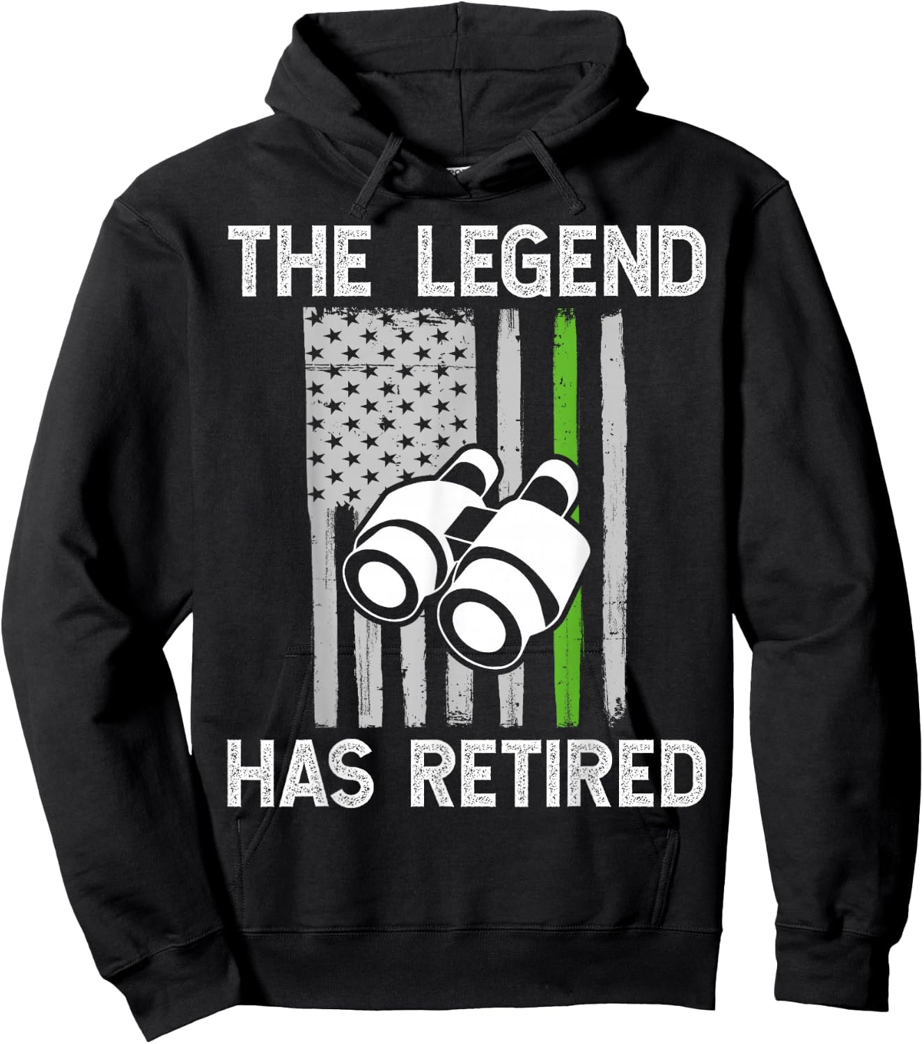 Retired Border Patrol Agent USA Flag Hoodie - Hoodie | Black