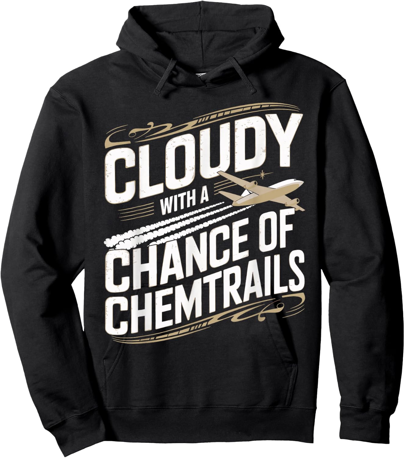 Cloudy with A Chance of Chemtrails Chemtrail Conspiracy Hoodie - Hoodie | Black
