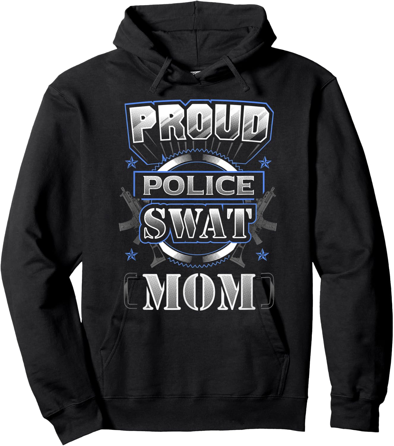 Proud Police SWAT Mom Graphic Hoodie - Hoodie | Black