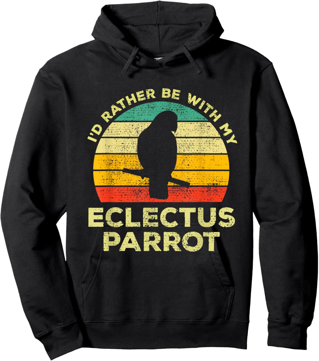Parrot Vintage Gift I'd Rather Be With My Eclectus Parrot Hoodie - Hoodie | Black