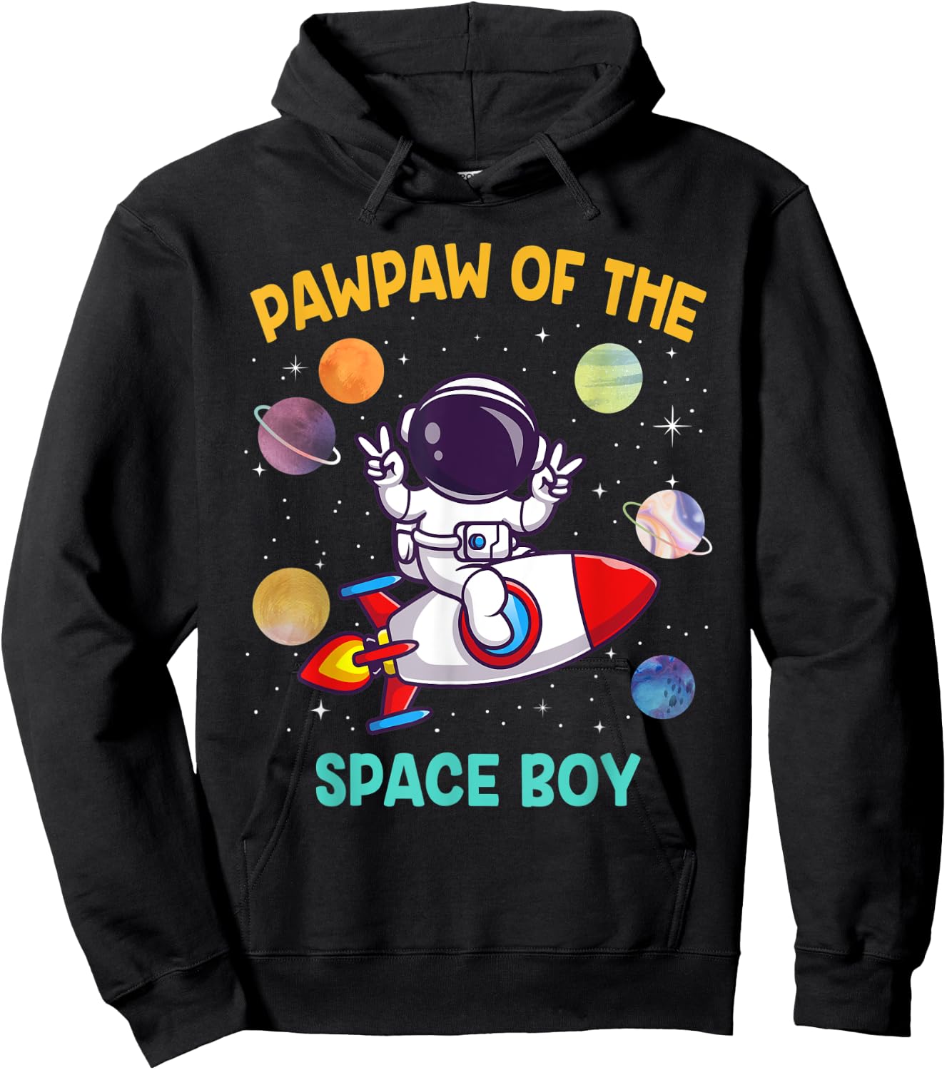 PawPaw Of The Birthday Astronaut Space Boy Theme Hoodie - Hoodie | Black