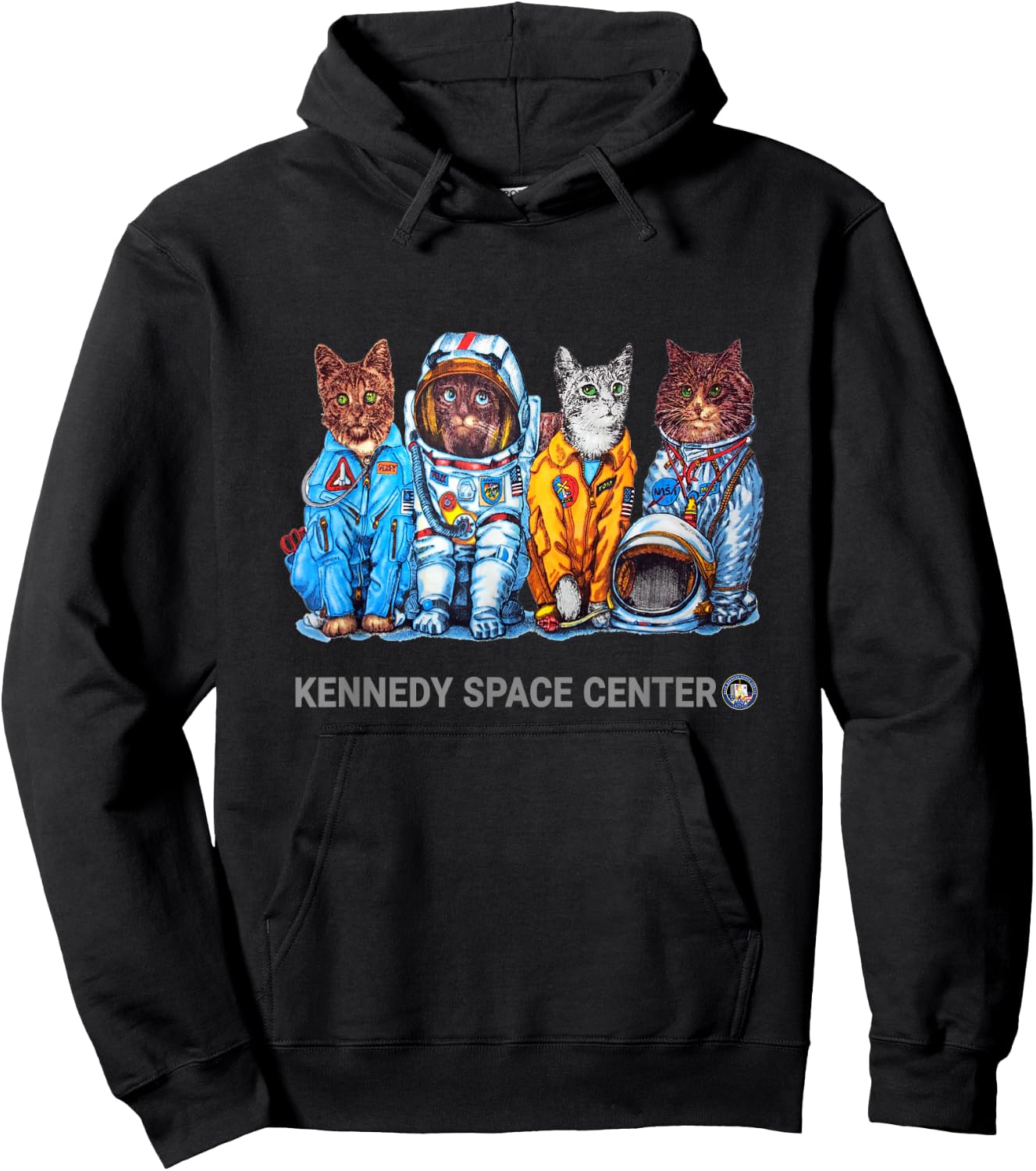 NASA Astronauts Cats Cool on both sides Hoodie - Hoodie | Black