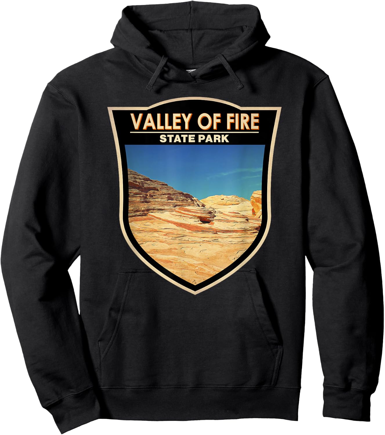 Valley of Fire State Park Nevada Badge Vintage Hoodie - Hoodie | Black