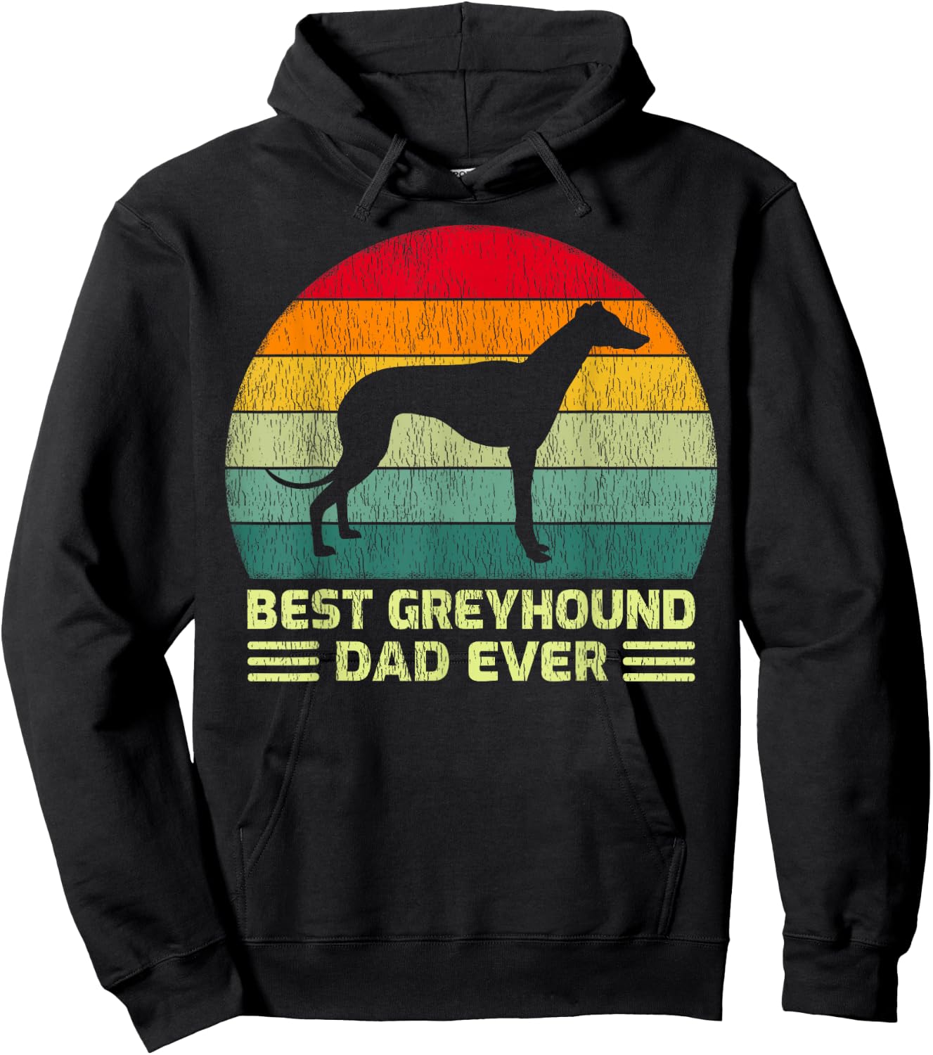 Funny Vintage Best Greyhound Dad Ever Father's Day Hoodie - Hoodie | Black