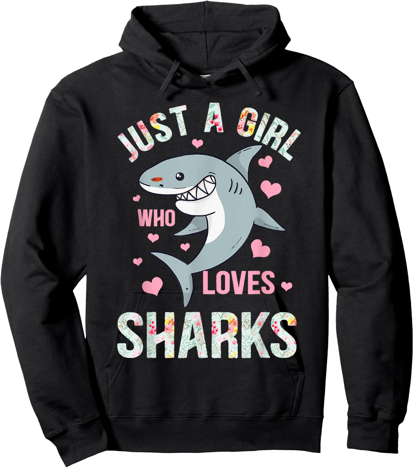 Just A Girl Who Loves Sharks Hoodie - Hoodie | Black