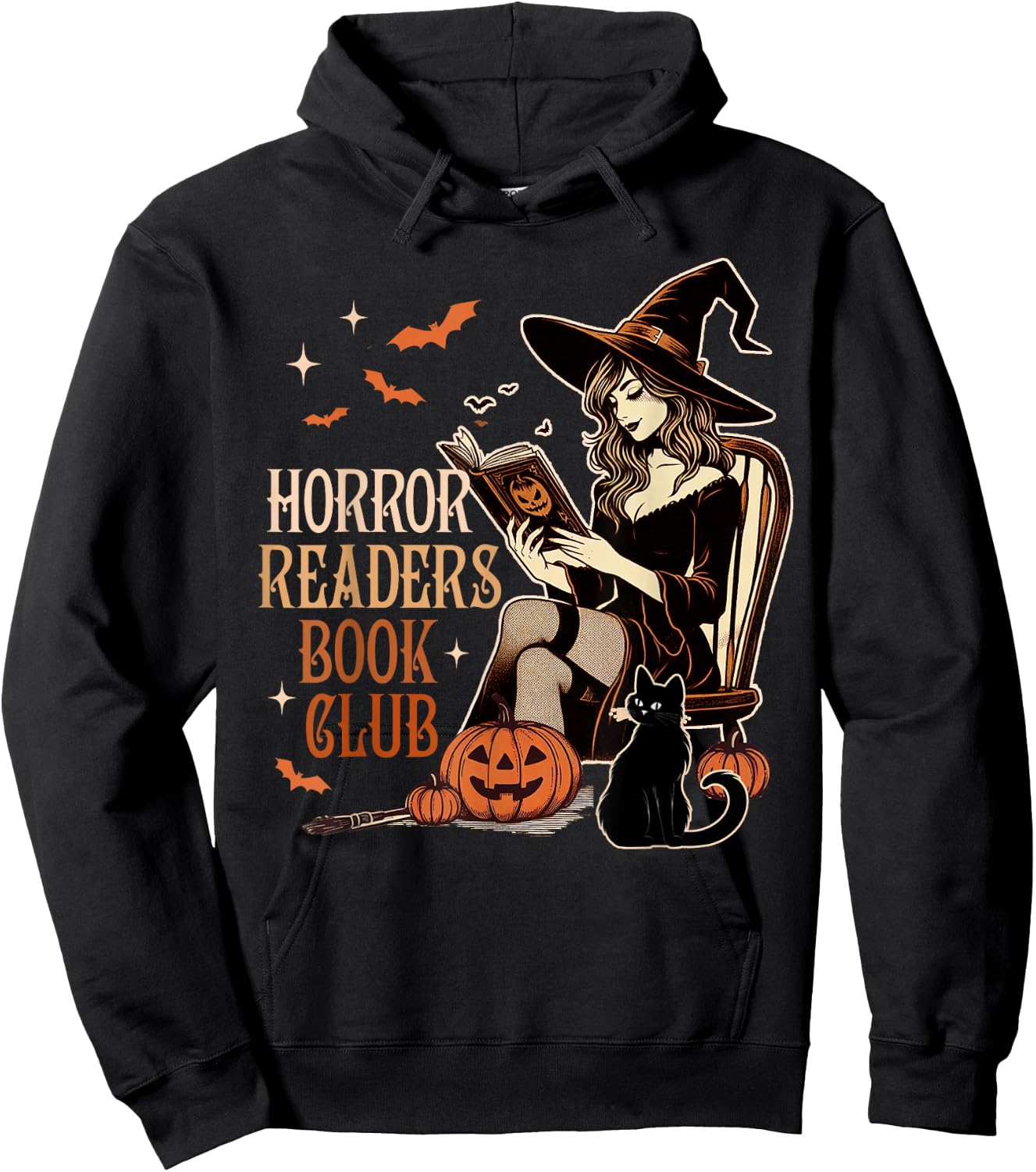 Horror Reading Spooky Vibes Bookish Horror Readers Book Club Hoodie - Hoodie | Black