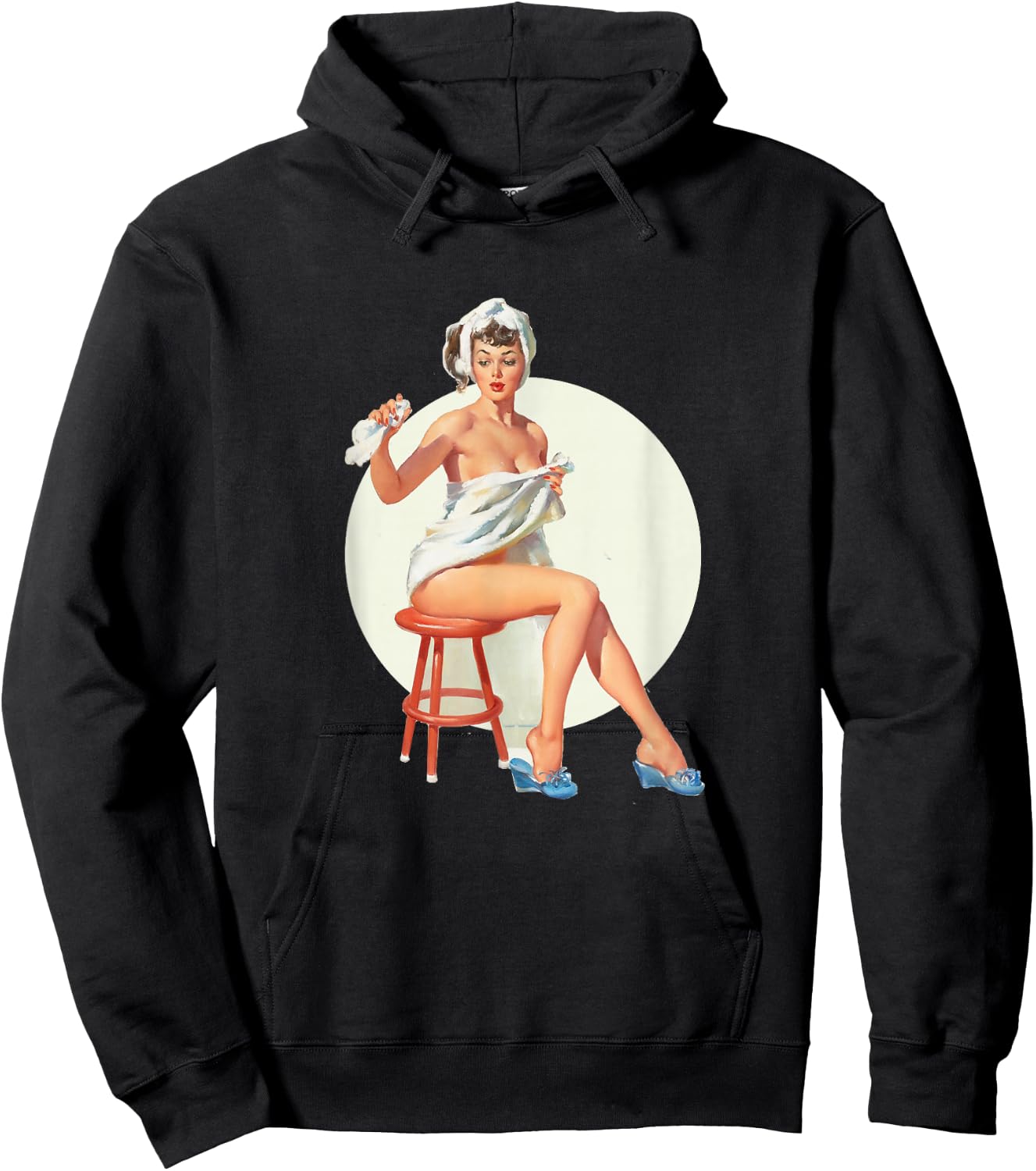 Vintage 1940's Pin-up Girl Sexy Classic Retro American Art Hoodie - Hoodie | Black