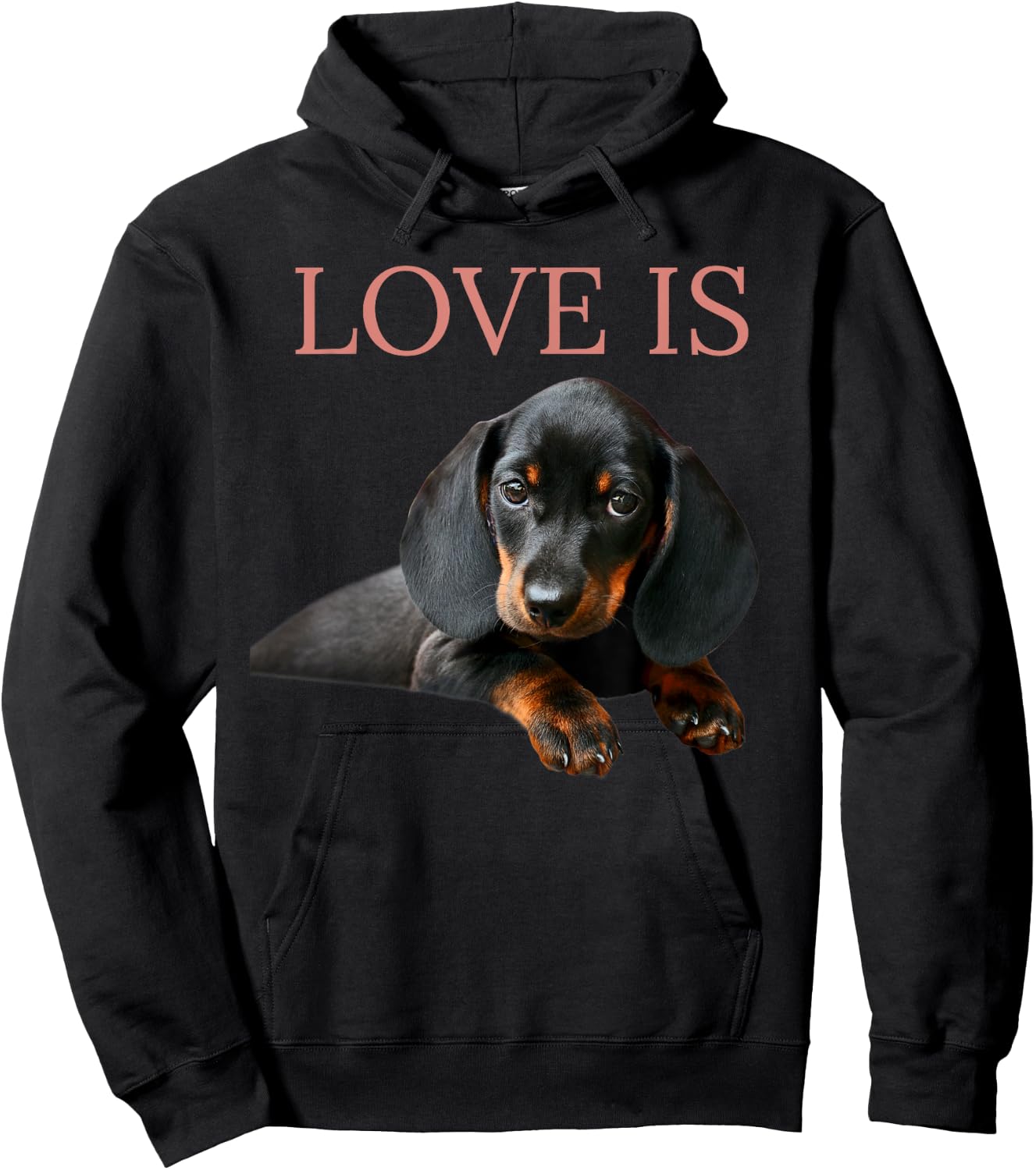 Dachshund Shirt Doxie Mom Dad Love Is Wiener Dog Lover Men Women Kids Hoodie - Hoodie | Black