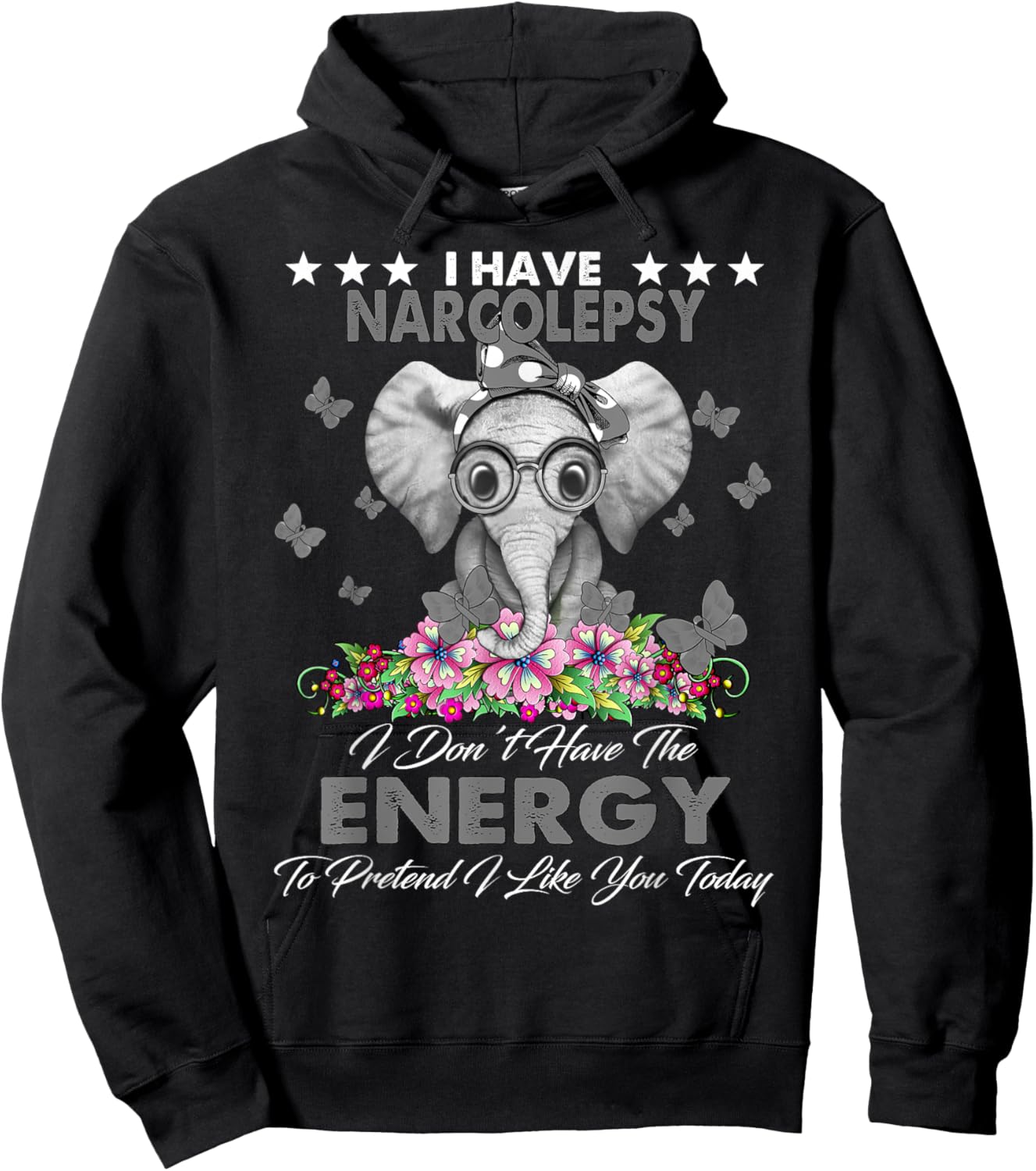 Elephant I Have Narcolepsy Awareness Gifts Hoodie - Hoodie | Black