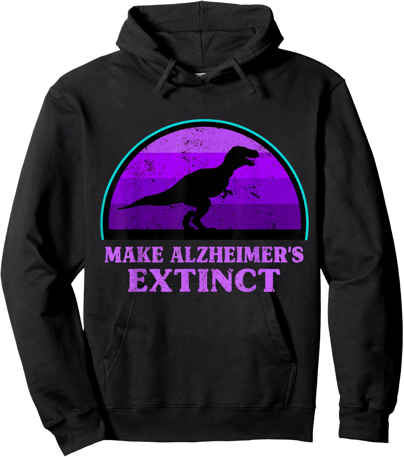 Trex Dinosaur Make Alzheimers Extinct Awareness Kids Toddler Hoodie - Hoodie | Black
