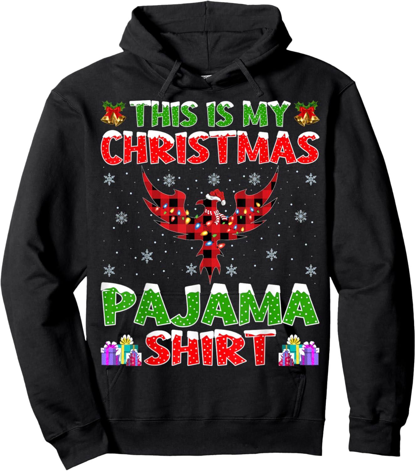 Phoenix Lover Xmas Gift Matching Phoenix Bird Christmas Hoodie - Hoodie | Black