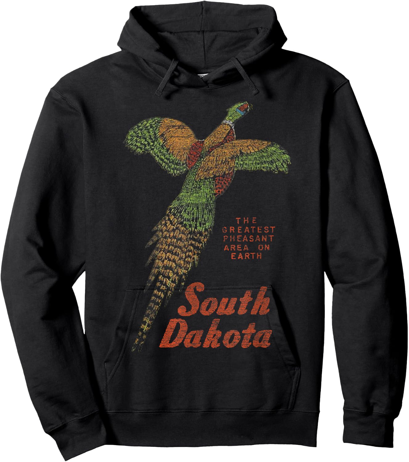Vintage South Dakota Pheasant Hoodie - Hoodie | Black
