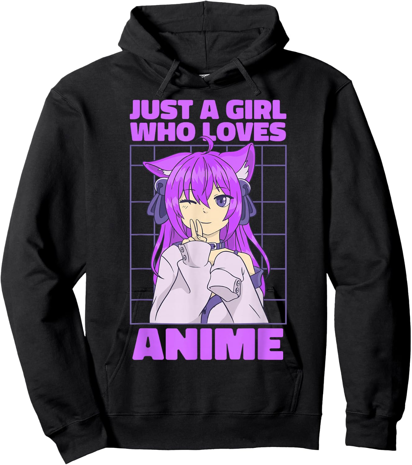 Just A Girl Who Loves Anime. Anime Girl. Anime Merch. Otaku Hoodie - Hoodie | Black