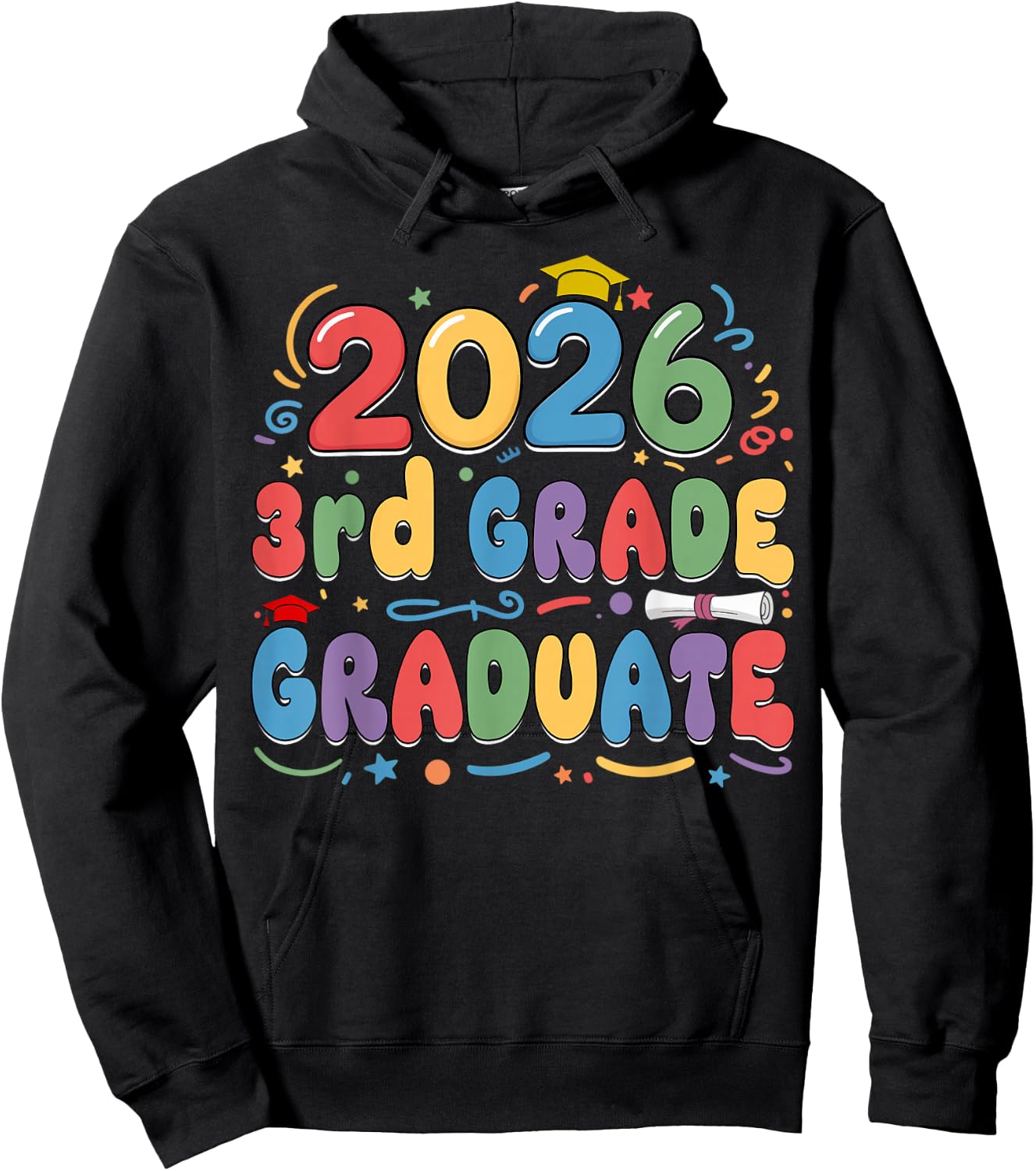 3rd Grade Graduate 2026 Graduation Last Day of School Kids Hoodie - Hoodie | Black