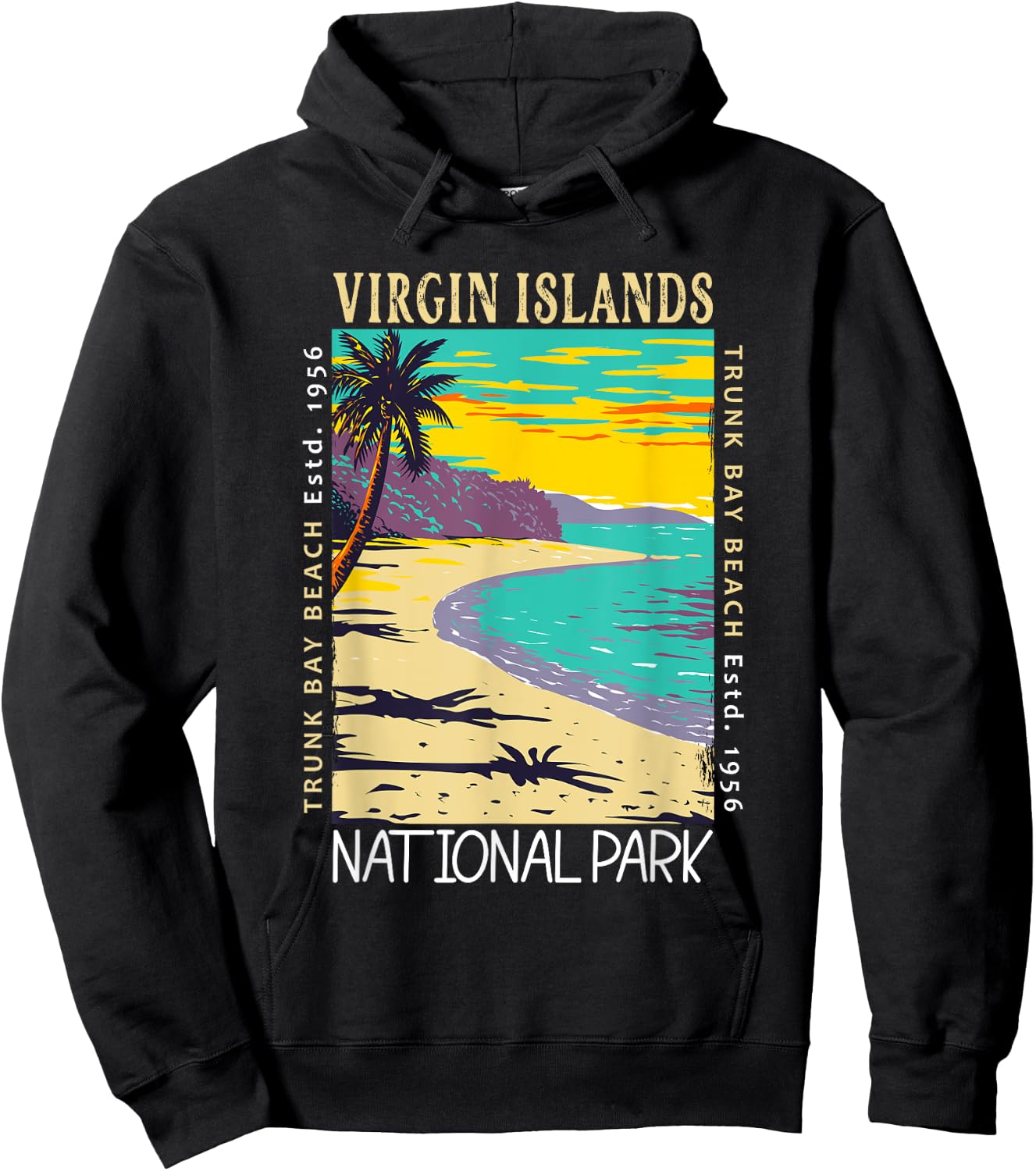 Virgin Islands National Park Distressed Vintage Hoodie - Hoodie | Black
