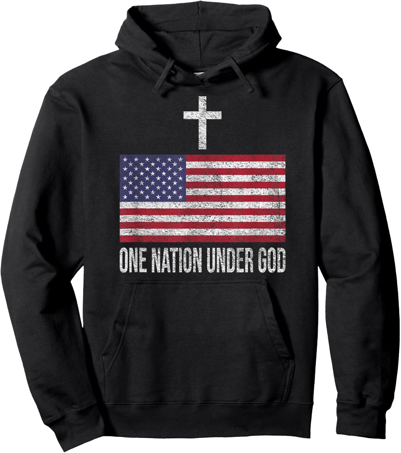 One Nation Under God Usa Flag United States Banner Hoodie - Hoodie | Black