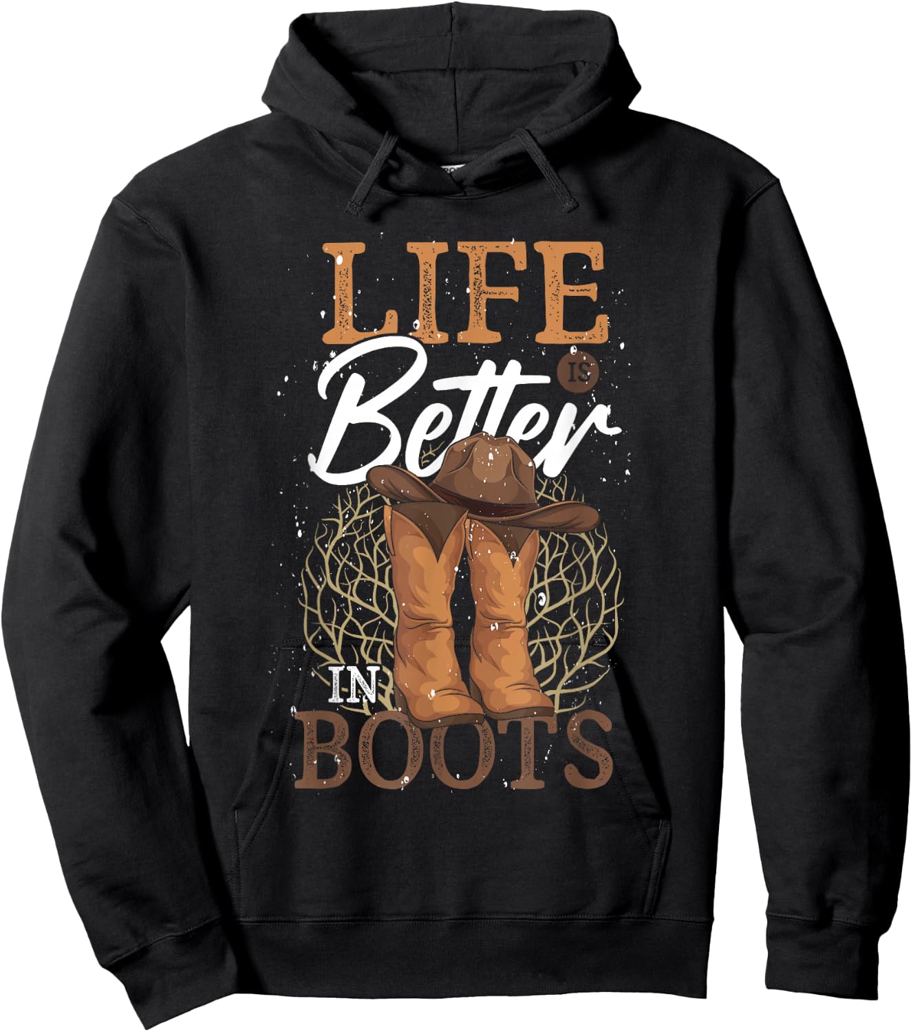Western Country Cowboy Life Is Better In Boots Line Dance Hoodie - Hoodie | Black
