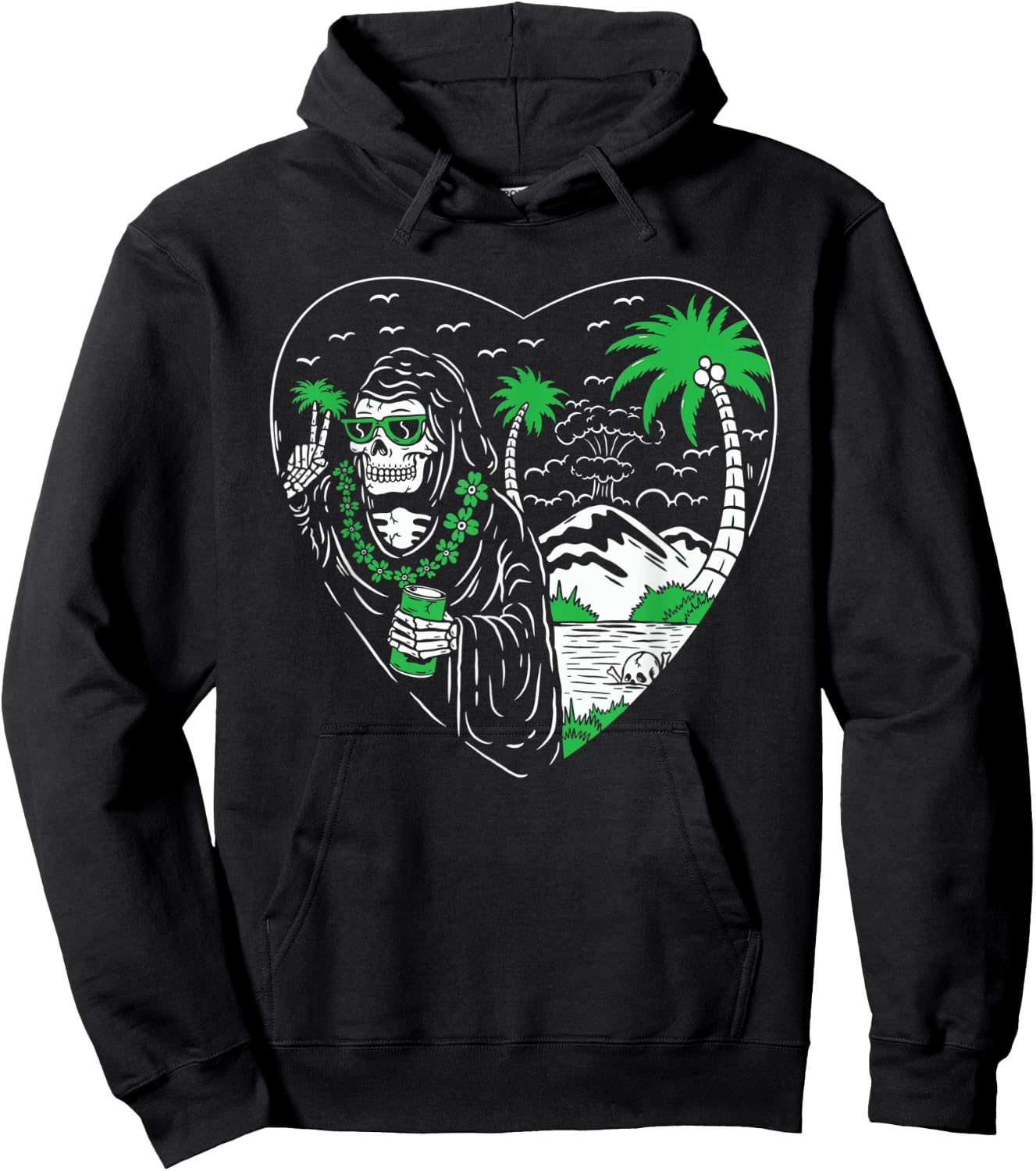 Grim Reaper American Traditional Tattoo Ink Old School Flash Hoodie - Hoodie | Black