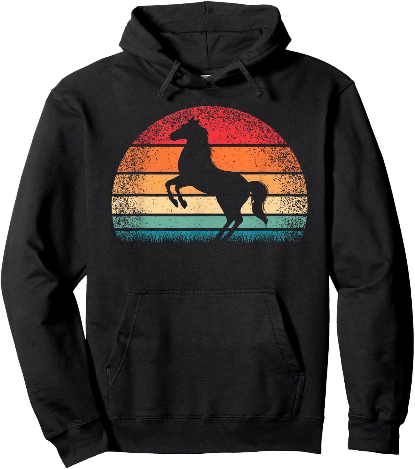 Retro Horse Vintage Horseback Riding Western Men Women Kids Hoodie - Hoodie | Black