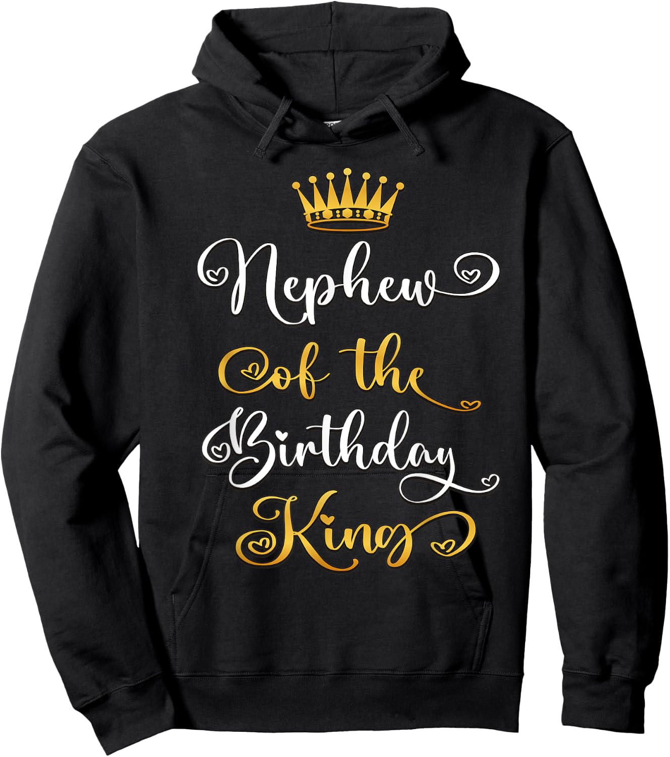 Nephew Of The Birthday King Boys Bday Party Hoodie - Hoodie | Black