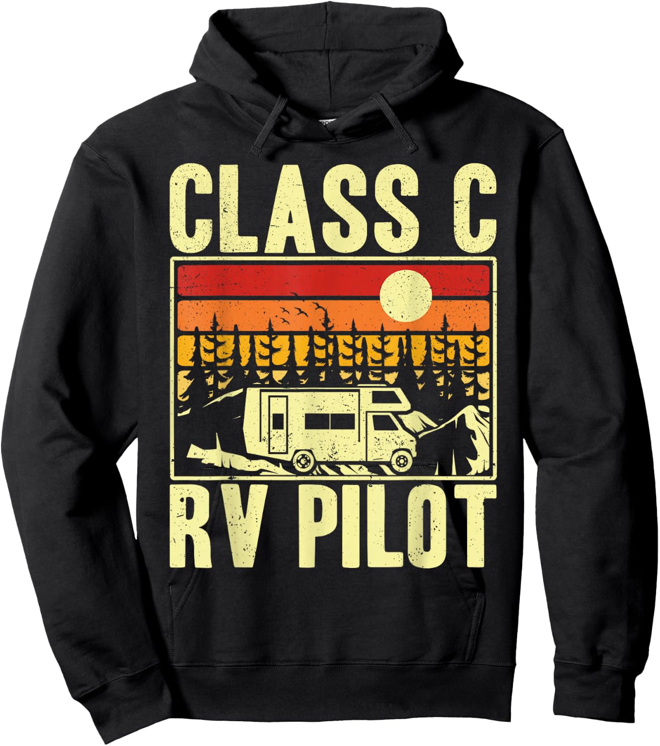 Class C RV Pilot Motorhome Camper Camping Men Women Hoodie - Hoodie | Black