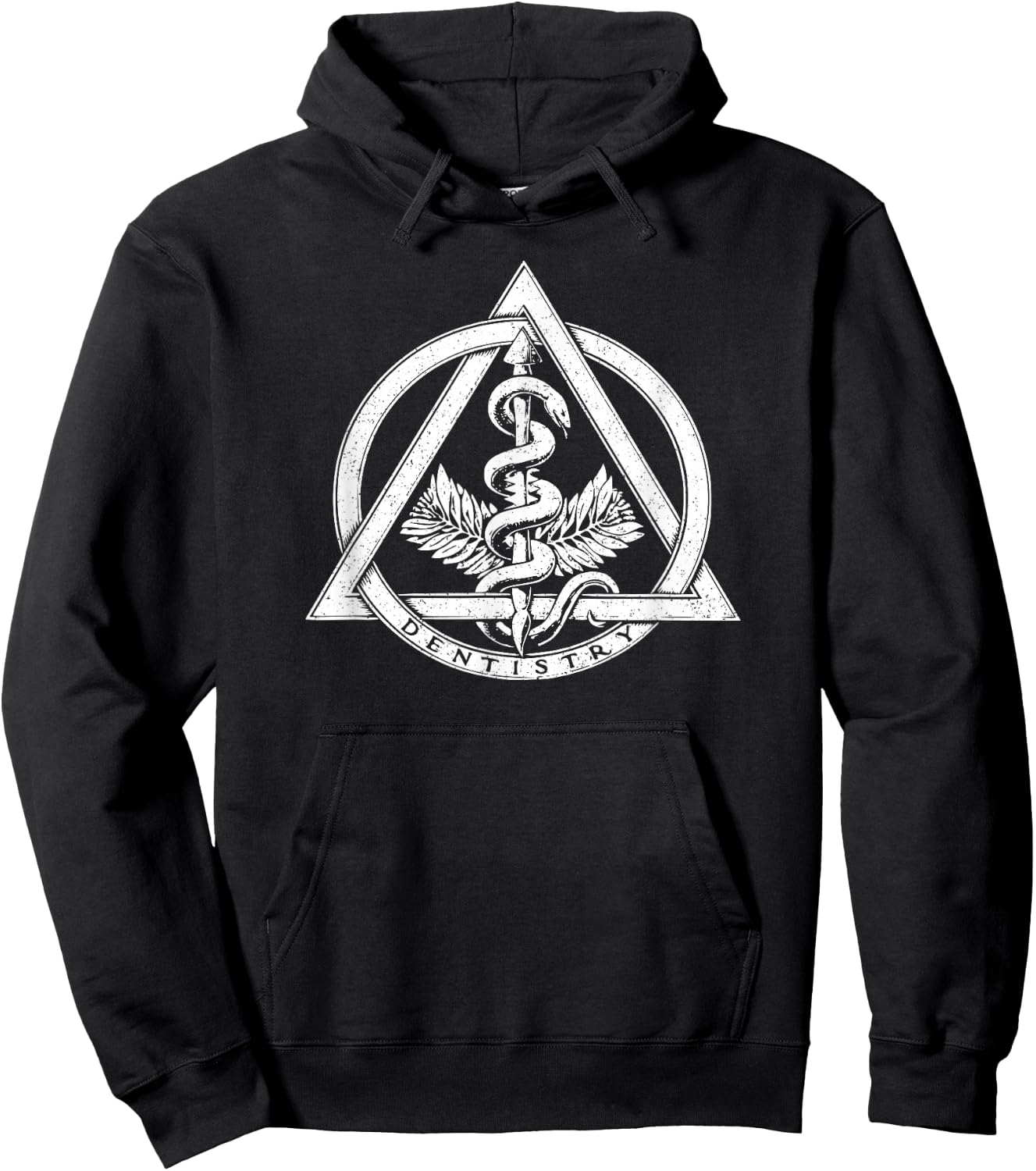 Dentistry Symbol Dental Logo Dentist Rod of Asclepius Hoodie - Hoodie | Black
