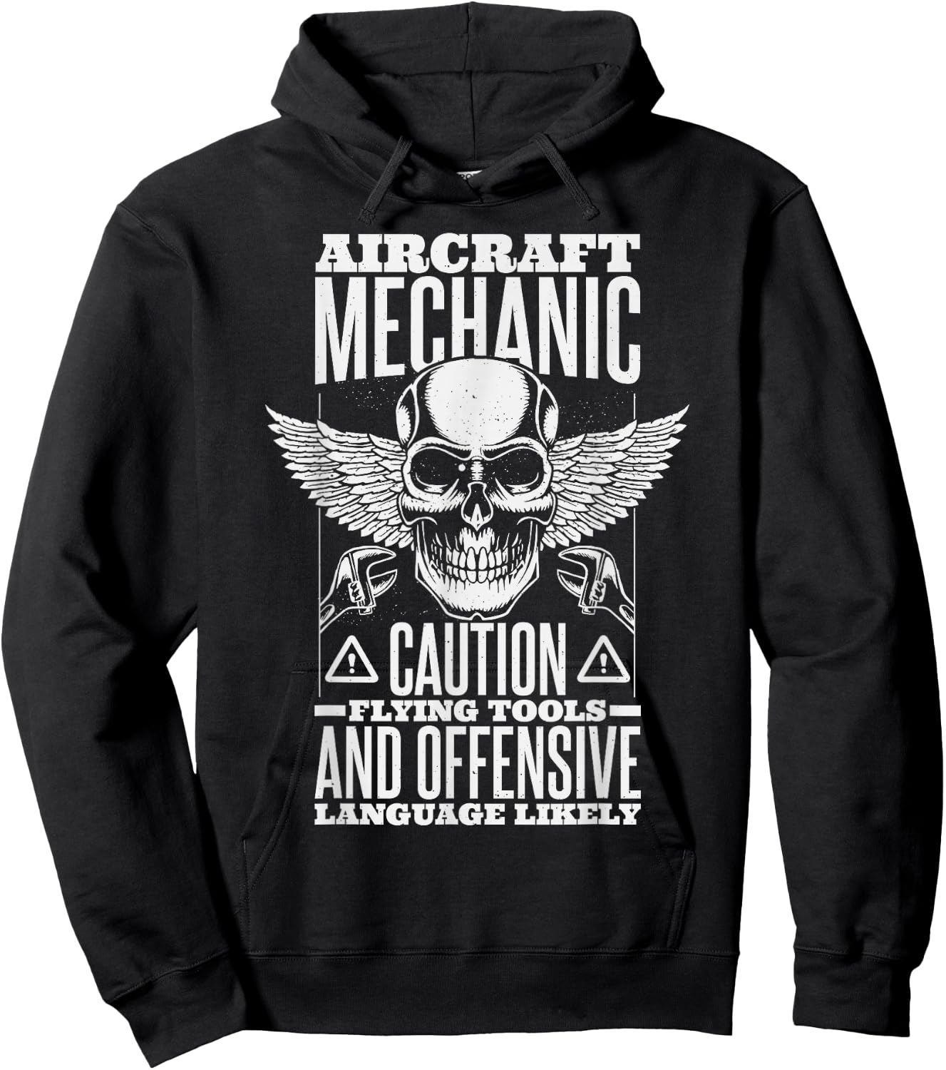 Aircraft Mechanic Flying Tools And Offensive Language, Plane Hoodie - Hoodie | Black