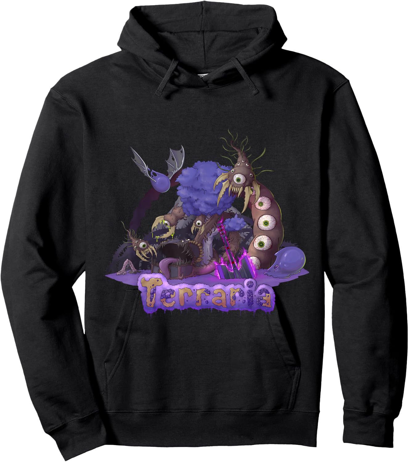 Terraria: The Corruption - Black, -Adults, Short Sleeve, Classic Fit, Cotton, Polyester, Machine Wash, Small Hoodie - Hoodie | Black