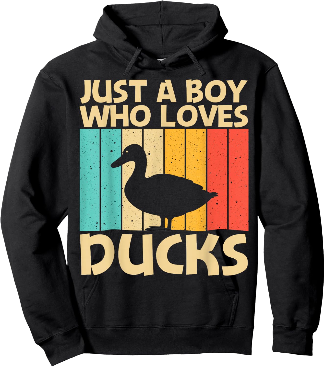 Funny Duck Design For Boys Kids Duck Farmer Hunting Lovers Hoodie - Hoodie | Black