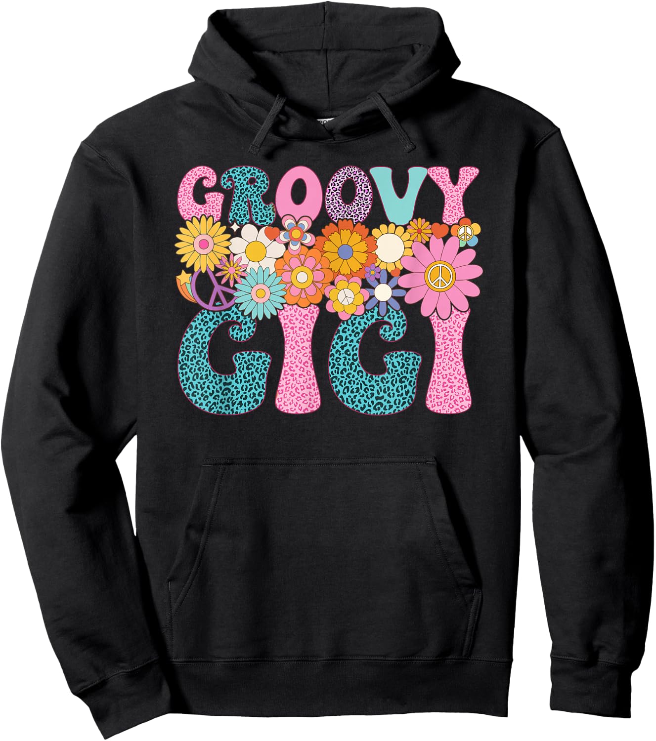 Leopard Groovy Gigi Matching Family 1st Birthday Party Hoodie - Hoodie | Black