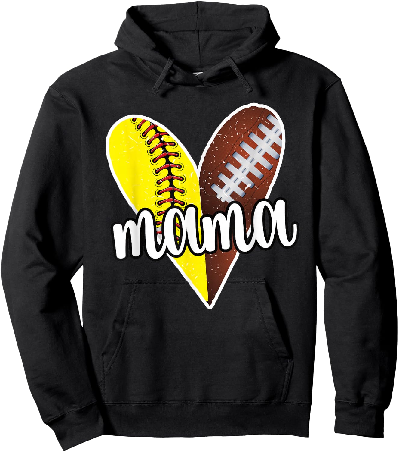 Baller Mama Proud Softball Football Player Ball Mom Hoodie - Hoodie | Black