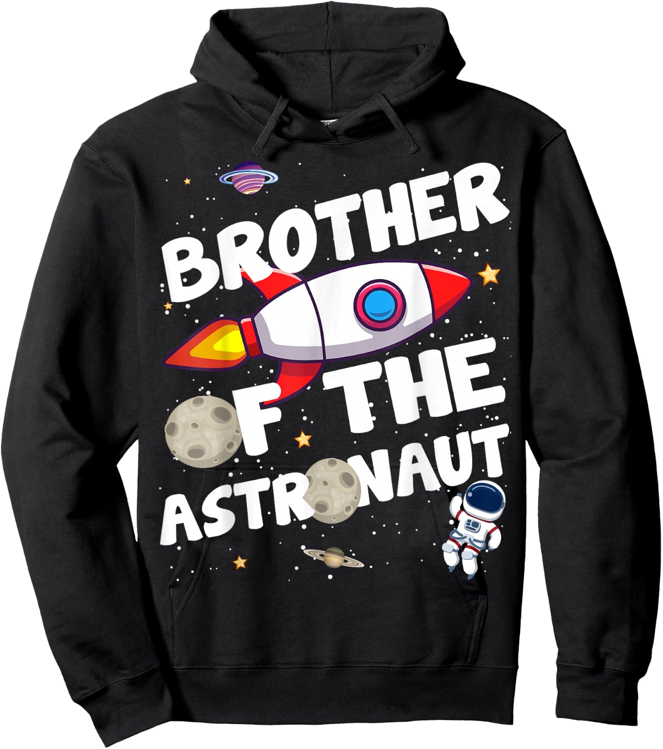 Brother of the Astronaut Space Theme Birthday Party Bro Hoodie - Hoodie | Black
