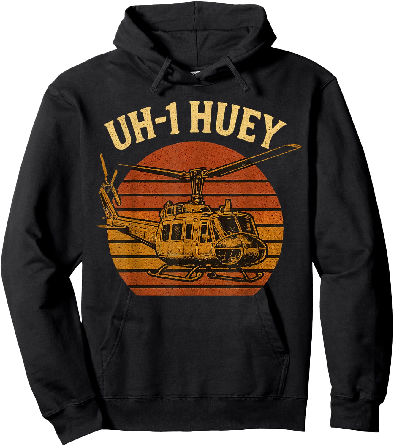 UH 1 Huey Vietnam Chopper Hoodie - Hoodie | Black