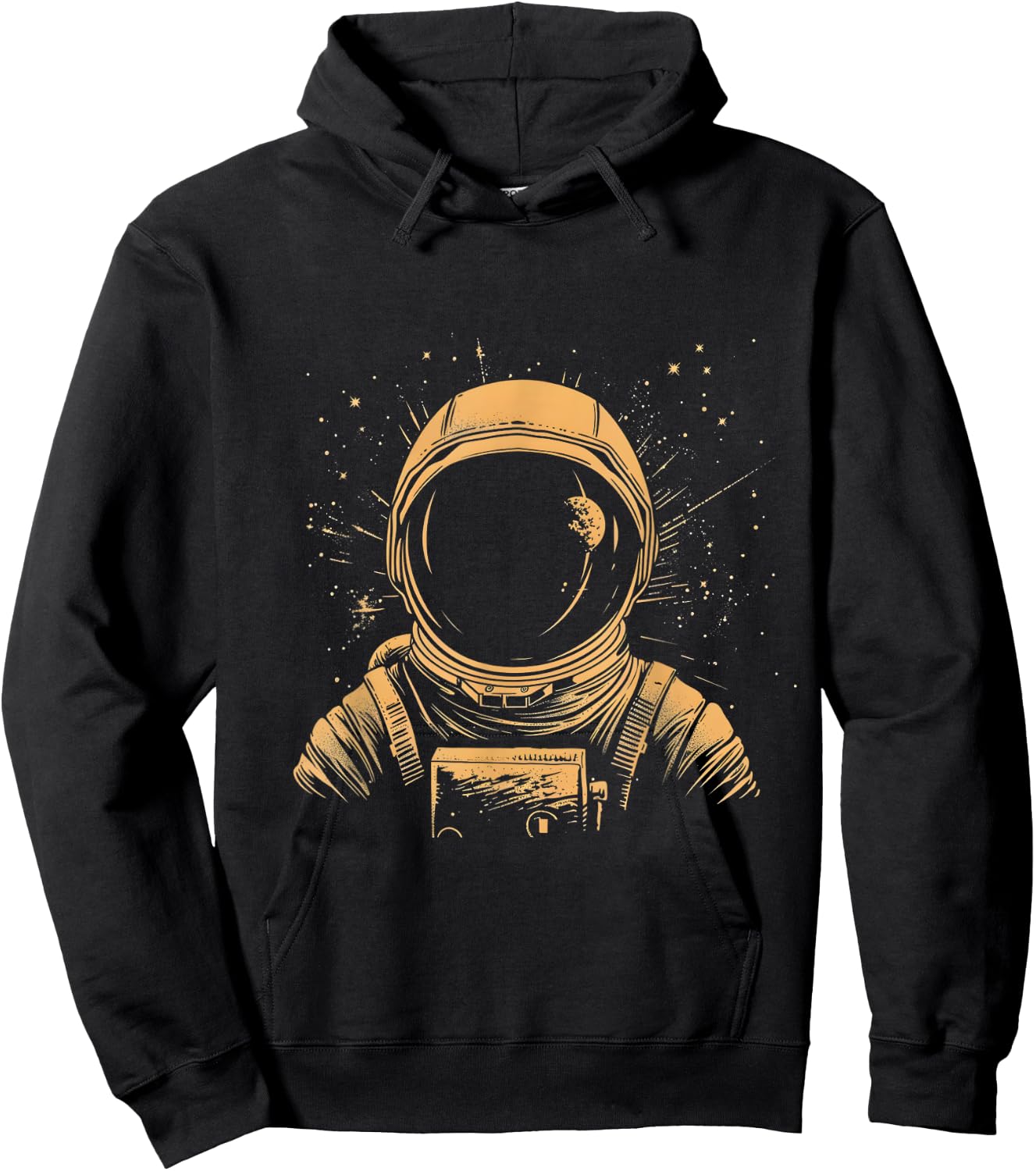 CosmoQuest Interstellar Minimalism Astronaut Portrait Black -Adults/ -Kids Cotton 65%/Polyester 35% Short Sleeve Small Hoodie - Hoodie | Black