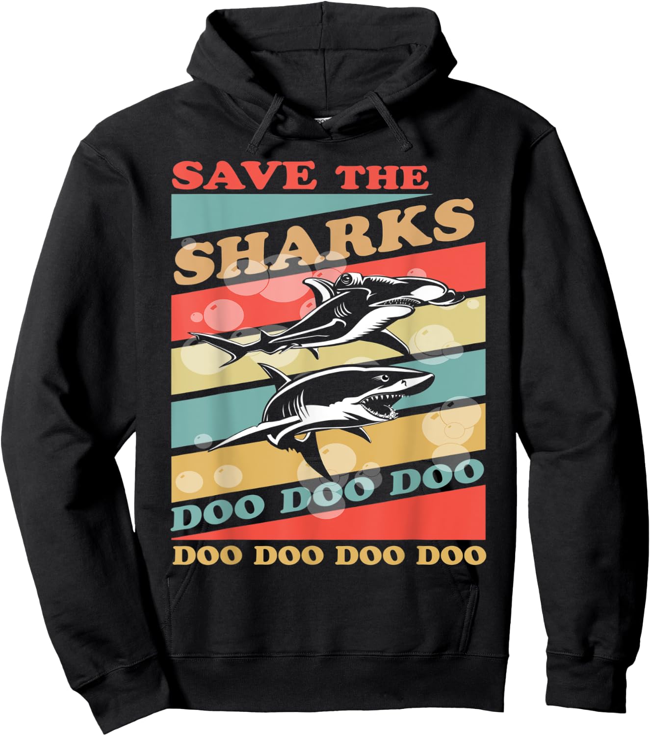 Retro Vintage Save The Sharks Shirt. Rescue, Protect Hoodie - Hoodie | Black